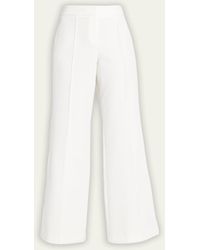 MILLY - Nash High-Rise Wide-Leg Cady Pants - Lyst