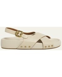 Chloé - Mae Paddington Leather Crisscross Sandals - Lyst
