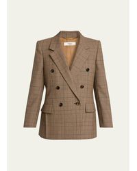 Chloé - Double-Breasted Check Tailoring Jacket - Lyst