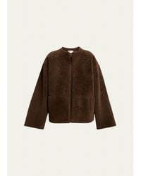 The Row - Valorin Lamb Shearling Collarless Jacket - Lyst