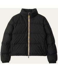 Burberry - Ambleside Check Zipper Puffer Jacket With Hood - Lyst