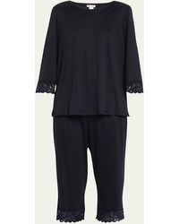 Hanro - Moments Lace-Trim Cropped Pajama Set - Lyst