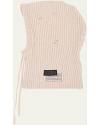 MM6 by Maison Martin Margiela - Drawstring Wool-Blend Knit Hood - Lyst