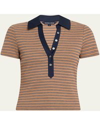 Veronica Beard - Kearney Short-Sleeve Polo Tee - Lyst