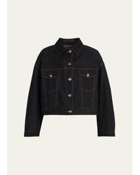 Brunello Cucinelli - Boxy Denim Jacket - Lyst