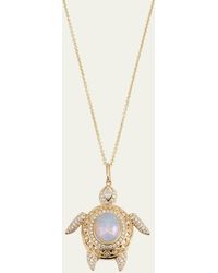 Sydney Evan - Marquise Eye Diamond Pave Turtle Charm Chain Necklace - Lyst