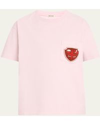 Bode - Beaded Crest Pocket Tee - Lyst