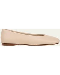 Vince - Leah Leather Square-toe Ballerina Flats - Lyst