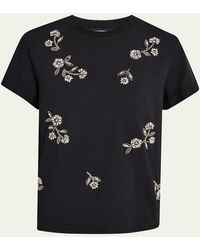 Cinq À Sept - Bree Short-Sleeve Rhinestone Vine Tee - Lyst