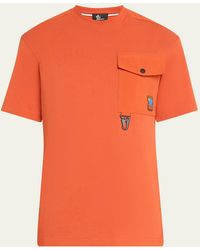 3 MONCLER GRENOBLE - Jersey T-shirt With Utility Pocket - Lyst