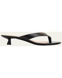 Stuart Weitzman - Rio Leather Kitten-Heel Thong Sandals - Lyst
