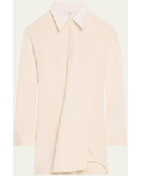 Courreges - Ls Collared Twist Polo Dress - Lyst