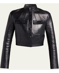 Tom Ford - Nappa Leather Single-Breasted Crop Jacket - Lyst