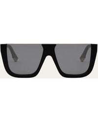 Fendi - Flat-top Logo Acetate Square Sunglasses - Lyst