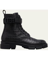 Givenchy - Terra 4g Leather Lace-up Combat Boots - Lyst