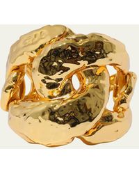 Alexis - Brut Gold Large Curb Link Cuff Bracelet - Lyst