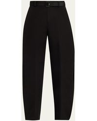 Sacai - Double-Faced Silk-Cotton Barrel-Leg Ankle Pants - Lyst