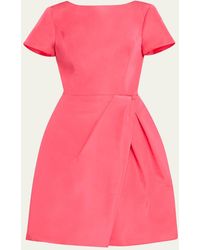Carolina Herrera - Icon Bateau Neck Short-Sleeve Dress - Lyst