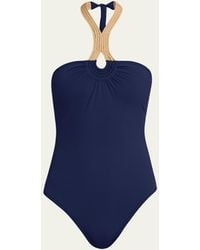 Karla Colletto - Charlie Halter Bandeau One-piece Swimsuit - Lyst
