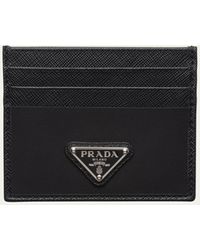 Prada - Re-nylon And Saffiano Leather Card Holder - Lyst