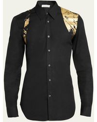 Alexander McQueen - Harness Graphic-print Regular-fit Cotton-poplin Shirt - Lyst