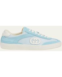 Gucci - G75 Suede And Leather Sneakers - Lyst