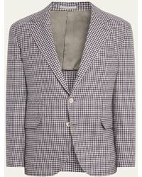 Brunello Cucinelli - Wool, Cashmere And Silk Houndstooth Sport Coat - Lyst