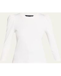 Veronica Beard - Britney Puff-Sleeve Cotton Top - Lyst