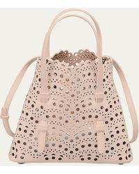Alaïa - Mina 20 Tote Bag In Vienne Wave Perforated Leather - Lyst