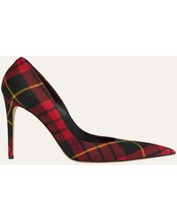 McQueen - 105Mm Tartan Plaid Pointed-Toe Pumps - Lyst