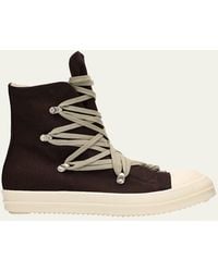 Rick Owens - Megalace Sneaks Denim Side-Zip High-Top Sneakers - Lyst