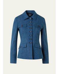 Akris - Delia Stretch Denim Jacket - Lyst