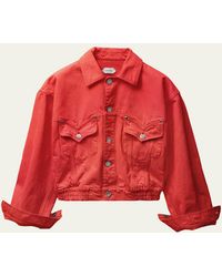 Versace - Oversized Blouson Denim Jacket - Lyst