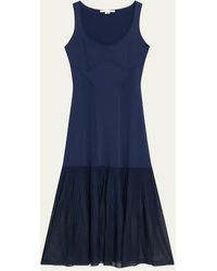 Jason Wu - Pleated Drop-Waist Knit Midi Tank Dress - Lyst