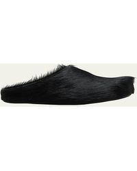 Marni - Fussbett Calf Hair Sabot Mules - Lyst