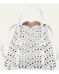 Alaïa - Mina 20 Tote Bag In Vienne Wave Perforated Leather - Lyst