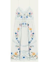 Sea - Celia Floral Embroidered Slip Dress - Lyst