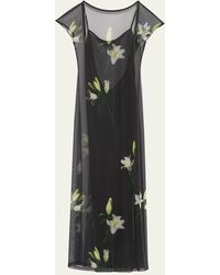 Puppets and Puppets - Diego Lily Print Mesh Maxi Dress With Slip - Lyst