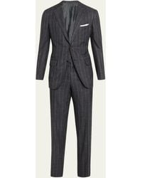 Kiton - Chalk Stripe Cashmere-linen Suit - Lyst