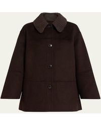 Proenza Schouler - Lisa Double-Face Wool Coat With Removable Collar - Lyst