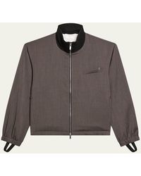 Helmut Lang - Wool Full-Zip Bomber Jacket - Lyst
