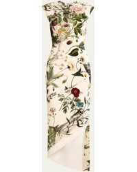 Monse - Floral Skeleton Print Asymmetric Velvet Dress - Lyst
