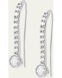 Sheryl Lowe - Diamond Bezel French Hook Earrings - Lyst