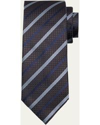 Brioni - Stripe Jacquard Silk Tie - Lyst
