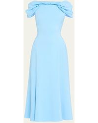 Oscar de la Renta - Cap-Sleeve Twisted Cape Cocktail Dress - Lyst