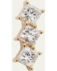EF Collection - 14k Yellow Gold Triple Diamond Princess Stud Earring - Lyst