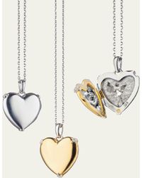 Monica Rich Kosann - 18k Yellow Gold & Sterling Silver Heart Locket Necklace W/ Diamond Accents - Lyst