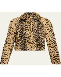 Nackiyé - Pixie Cheetah-Print Velvet Crop Jacket - Lyst