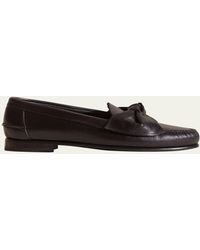 Hereu - Corbati Bow Leather Loafers - Lyst