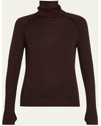Victoria Beckham - Turtleneck Raglan Long-Sleeve Sweater - Lyst